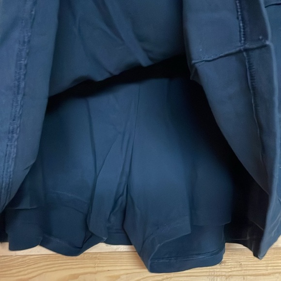 Lands' End size 16 Navy Blue 100% Cotton Pencil Mini Skirt with Built-in Shorts - Picture 5 of 9